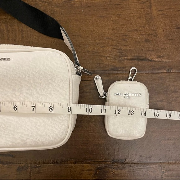 Karl Lagerfeld Crossbody White Paris Skyline Camera Bag Purse & Mini Wallet - Picture 6 of 7